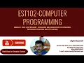KTU EST102 COMPUTER PROGRAMMING MODULE 2-PART4 Expressions Precedence associativity of operators