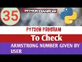 Python Program Check Armstrong Number Python Examples