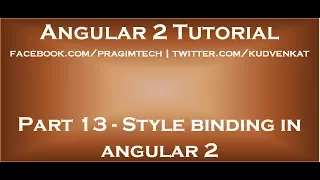Style binding in angular 2
