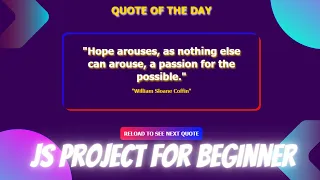 Create Random Quote Generator with animation Using HTML CSS and JavaScript JavaScript Fetch API