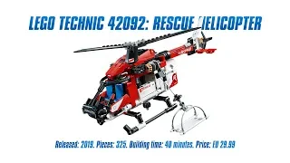 LEGO Technic 42092: Rescue Helicopter In-depth Review, Speed Build &amp; Parts List [4K]