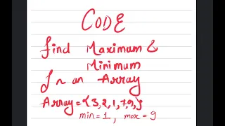 Find Maximum and Minimum in Array Java Coding DSA Interview Question