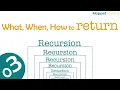 Recursion What When and How to Return Tricks to identify the base case with different examples