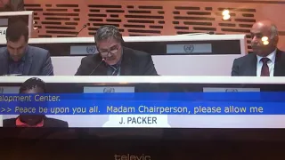 السيدات و السادة الحضور يقاطعنا ممثل الدولة الايرانية هنا تحت قبة أمم المتحدة ليمنعنا ان نتحدث عن ح 