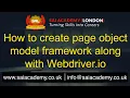How to create page object model framework along with Webdriver io Sai Academy