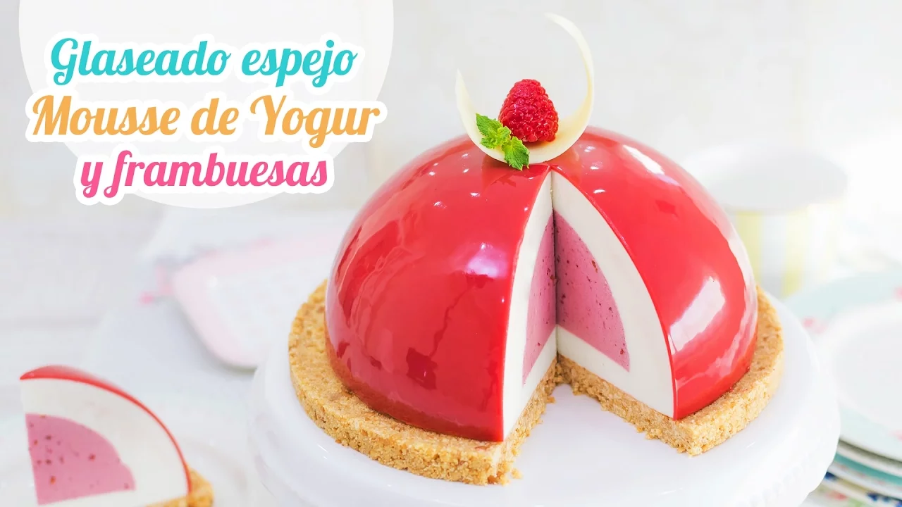 Glaseado espejo sobre mousse de yogur y frambuesa   Mirror Glaze   Quiero Cupcakes!