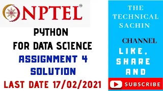 NPTEL Python For Data Science Assignment-4 Solution Week-4 Online Course 2021