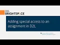 Adding special access to an assignment in D2L