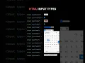 All HTML Input Types Explained in 60 Seconds Web Dev Essentials