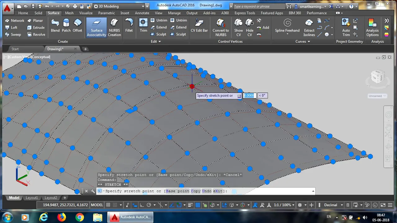 AutoCAD Tutorial - 3D surface and mesh modeling