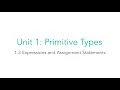 AP CSA 1 3 a Expressions and Assignment Statements
