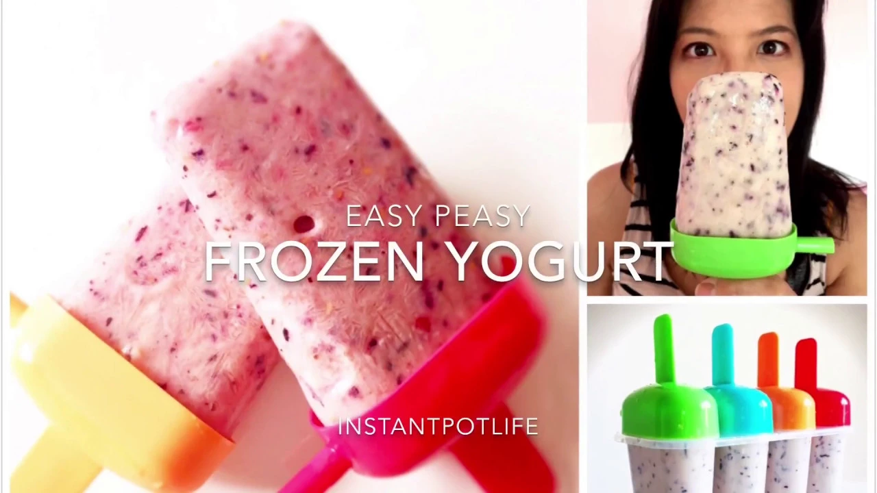 Healthy made with fruit Frozen yogurt using Yogurt made in the Instant Pot - Frozen Yogurt Popsicles