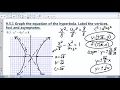 9 5 Graph and Write Equations of Hyperbolas