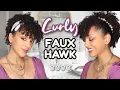 EASY Curly Faux Hawk Hairstyle With Bangs 2 WAYS TO ADD ACCESSORIES