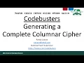 Codebusters - Generating a Complete Columnar Cipher