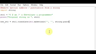 python program ro Remove special symbols punctuation from a string