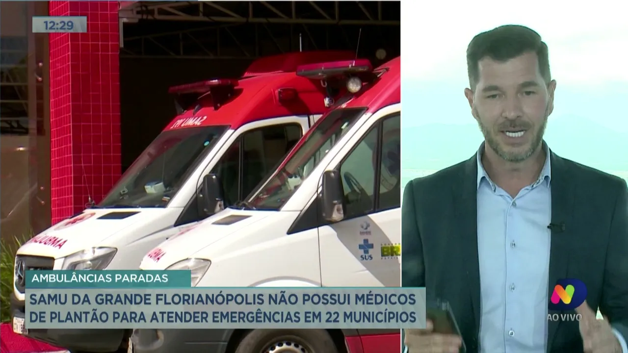 SAMU da Grande Florianópolis não possui médicos de plantão para atender emergências em 22 municípios