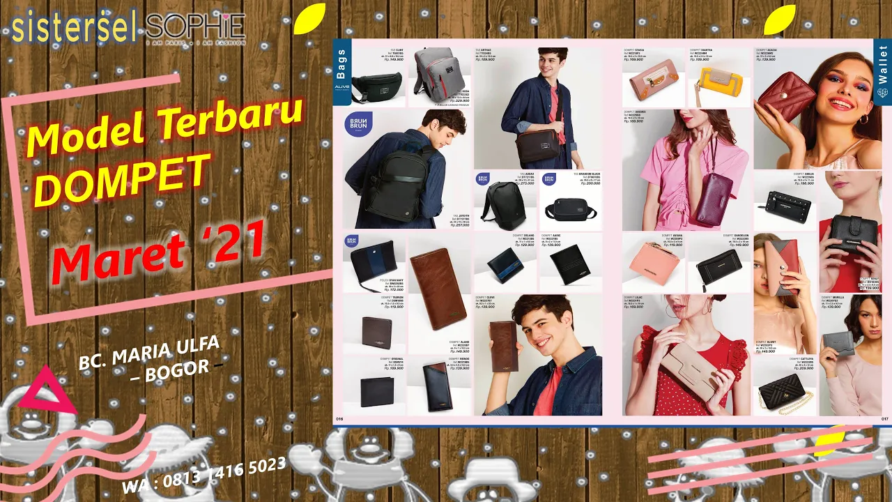 Tas Selempang Wanita Chess Maroon dan Chassia Grey Sophie Martin Paris Eksclusive Premium Original