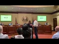 Laura Hatt speaks before Orangeburg City Council August 18 requesting the body keep the Orangeburg