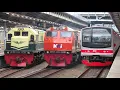 RAMAINYA KERETA API DI STASIUN JAKARTA EDISI AWAL MEI 2025, Spesial Lokomotif Vintage \u0026 CC 201 RnB !