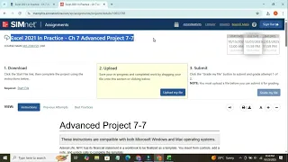 Excel 2021 In Practice Ch 7 Advanced Project 7-7 SIMnet Help Assignment Guide Step by Step help