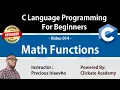 014 - Math Functions in C Language Programming C Tutorials for Beginners