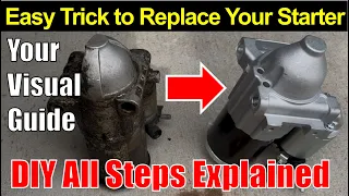 Easy Trick To Replace Starter by Yourself GM 5 3L 6 2L Engine Chevy GMC 2014 - 2020