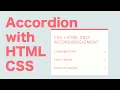Accordion with HTML and CSS Only Create an Awesome Accordion Element