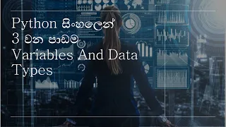 Python Tutorials - 03 Variables And Data Types Sinhala Black Tiger