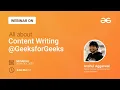 Webinar All about Content Writing GeeksforGeeks