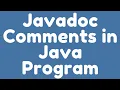 How to use Javadoc Comments in Java program for Documentation