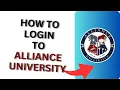 How to Login to Alliance University