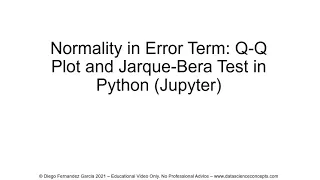 Normality in Error Term Q-Q Plot and Jarque-Bera Test in Python Jupyter