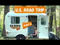 Best KOA Campground in Asheville NC Traveling Couple 1978 Burro Camper Trailer