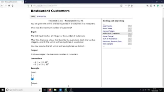 PYTHON Restaurant Customers Algorithm - CSES Sorting and Searching