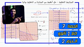 المتباينة الخطية حل أنظمة من المتباينات الخطية بيانيا الحصة 7 جبر رياضيات 1 ثانوي الترم 2 