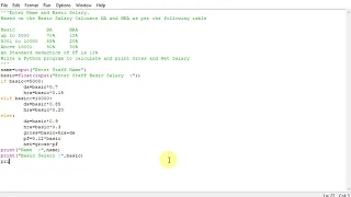 Python Program to input Name and Basic Salary and Calculate Gross and Net Salary
