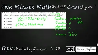 Algebra 1 STAAR Practice Evaluating Functions A 12B -