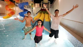 نواف يفاجئنا في المسبح المائي الكبير ليلى 