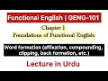 Functional English GENG-101 Chp 1 Word Formation affixation compounding clipping etc