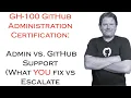 GH-100 GitHub Admin Exam Prep Admin vs GitHub Support What YOU Fix vs Escalate