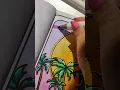 Tropical Sunset Coloring Page Minimalist Boho Art for Adults
