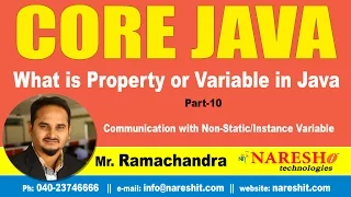 What is Property or Variable in Java Part 10 Core Java Tutorial Mr Ramachandra