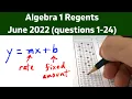 Algebra 1 Regents - June 2022 questions 1