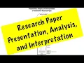 How to Present Analyze and Interpret Data