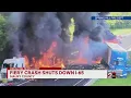 I-65 in Maury County closed due to fiery semi-truck crash