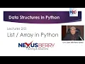 Python Lists Advanced List Operations Methods - Live Lecture