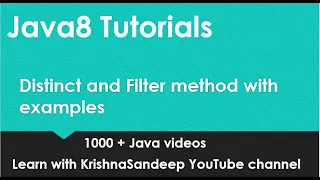 Java8 Streams tutorials Distinct and Filter method on streams with example