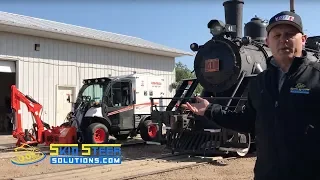 alberta petrotraxx raptor boom mower attachment on bobcat toolcat for railway trimming