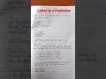 Letter to a Publisher #shorts #ytshorts #viral